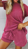 Ribbed Tee & shorts 2 piece set