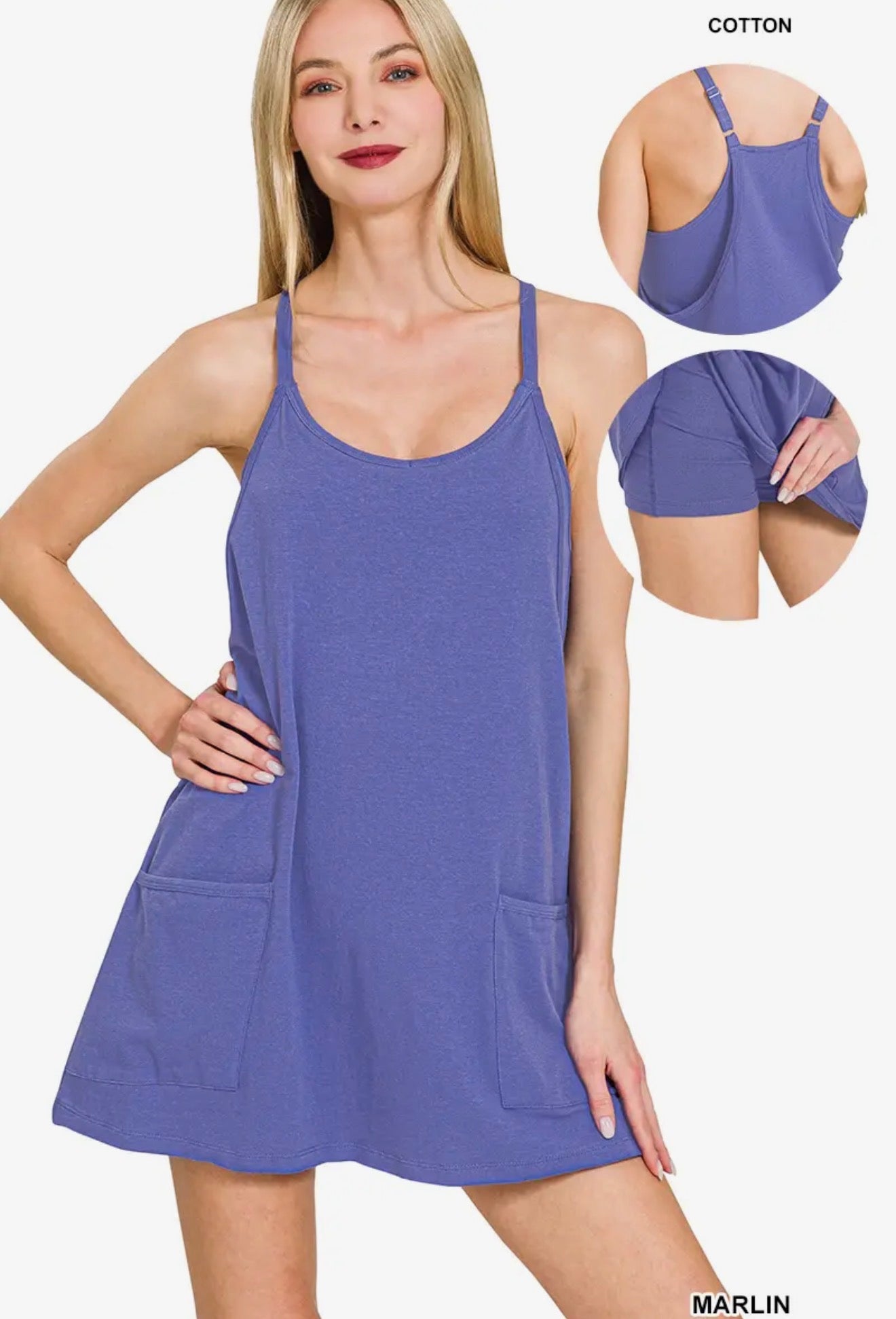 Marlin cotton dress w/ built in shorts