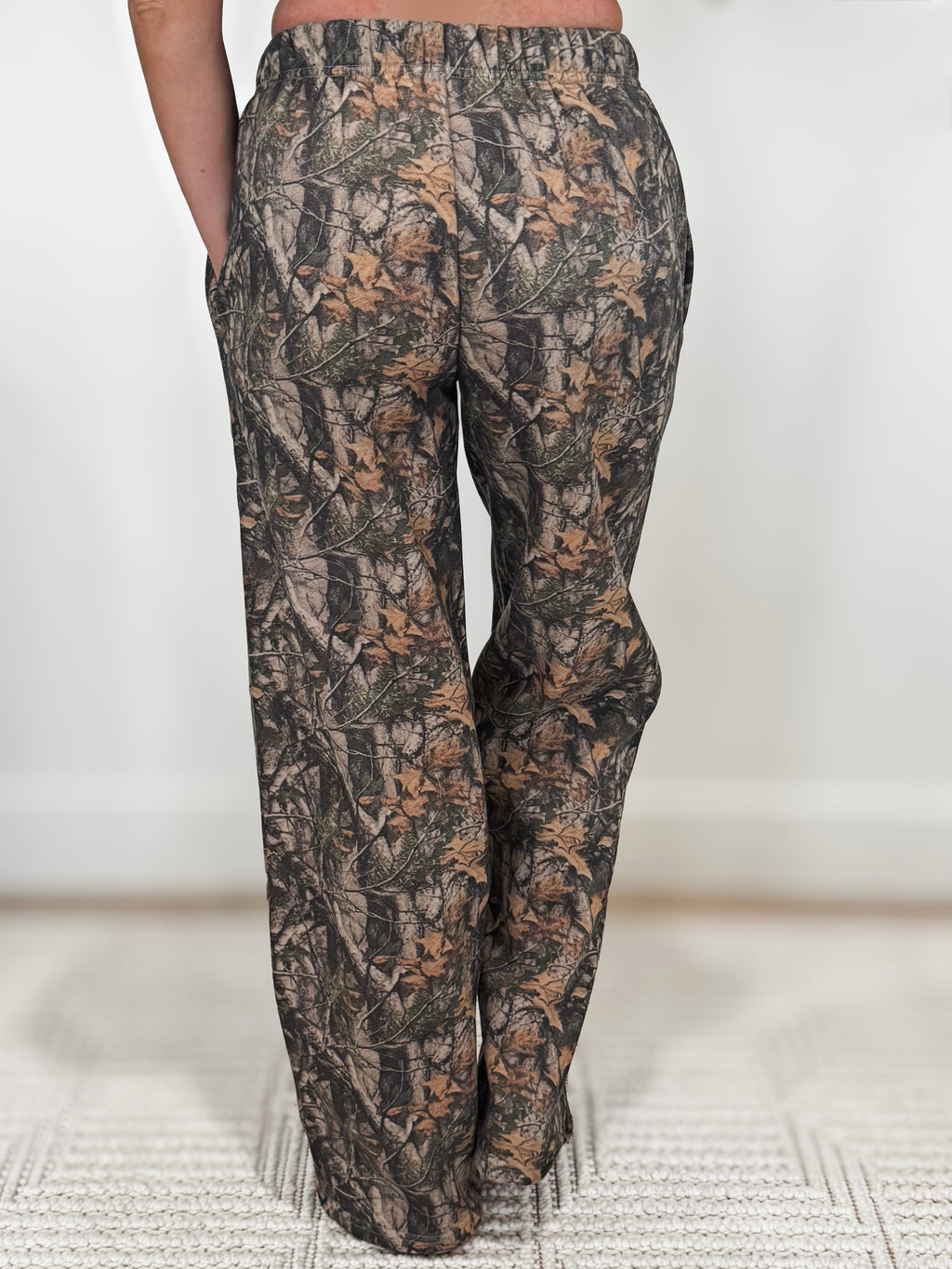 Bayou Woodland Camo Cloud Fleece Wide Leg Sweatpant