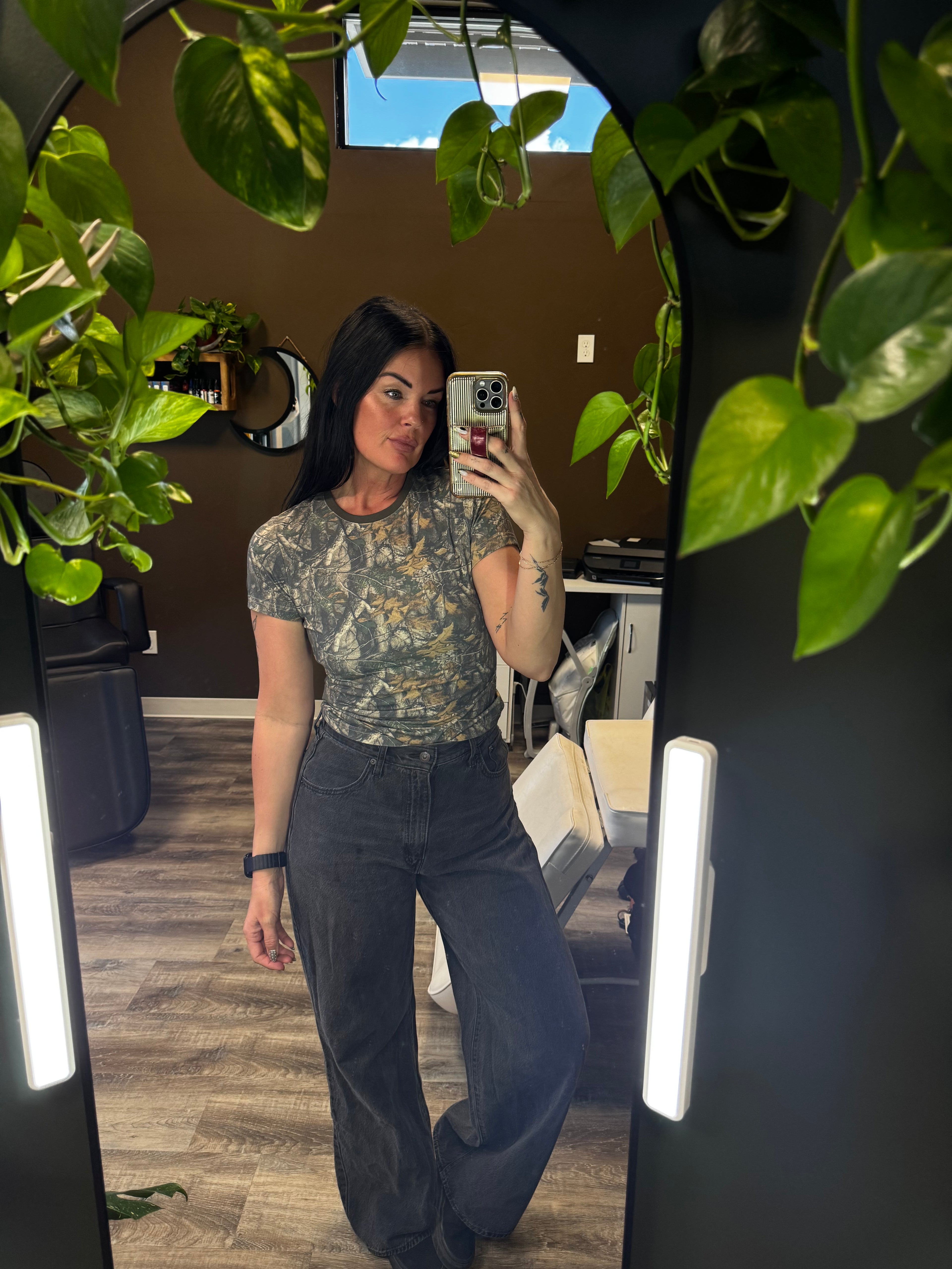 Nola Dark Woodland Camo Jersey tee
